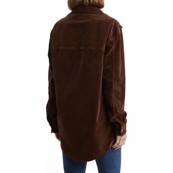 Good American‎ Brown Corduroy Shacket Xl/xxl 4/5 Womens NWT button Up W/Pockets - Picture 2 of 11